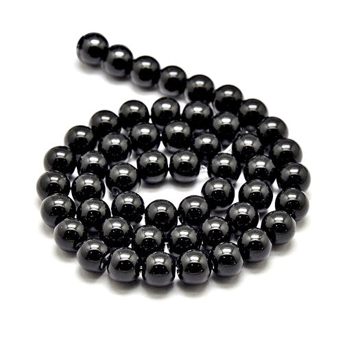 Crystal Glass Beads, Austrian Crystal, Round, Opaque, Black, 6mm - BEADED CREATIONS