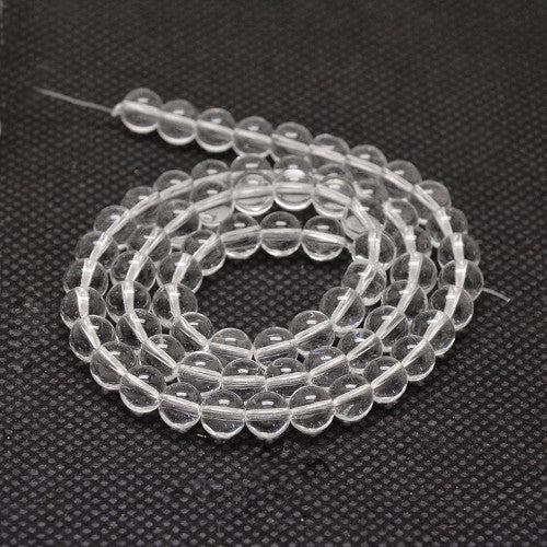 Crystal Glass Beads, Austrian Crystal, Transparent, Round, Clear, 6mm - BEADED CREATIONS