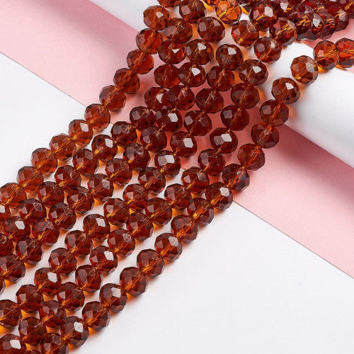 Crystal Glass Beads, Handmade, Rondelle, Faceted, Dark Goldenrod, 10mm - BEADED CREATIONS