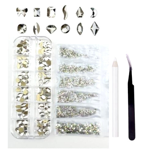 Crystal Rhinestones, Nail Art Kit, Assorted, Clear - BEADED CREATIONS