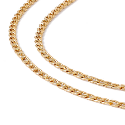 Curb Chain Necklace, Stainless Steel, 18K Gold Plated, 60cm - BEADED CREATIONS