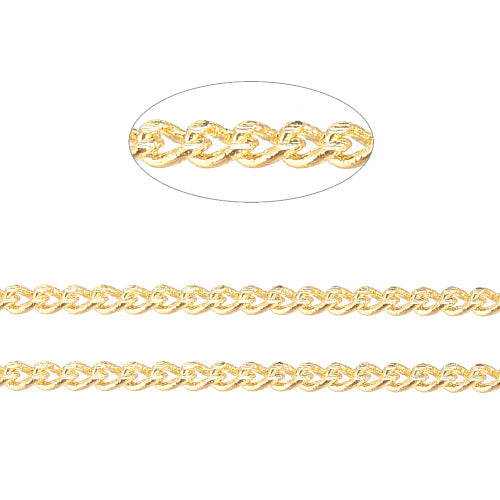 Curb Chain, Brass, Diamond Cut, Faceted, Soldered, Matte Gold, 1.5x1mm - BEADED CREATIONS