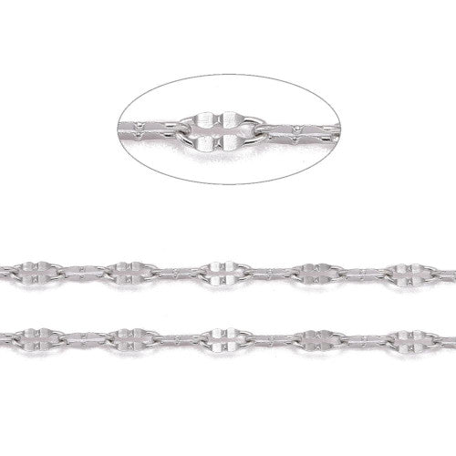 Dapped Cable Chain, Stainless Steel, Soldered, Silver, 4x2mm - BEADED CREATIONS