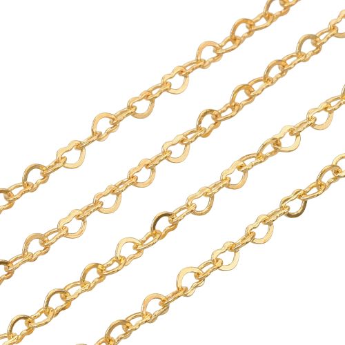 Decorative Chain, Brass, Heart Link, Soldered, Golden, 1.8x2.4mm - BEADED CREATIONS