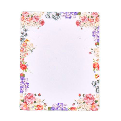 Display Cards, Square, Floral, Pink, Purple, 63.5x51mm - BEADED CREATIONS