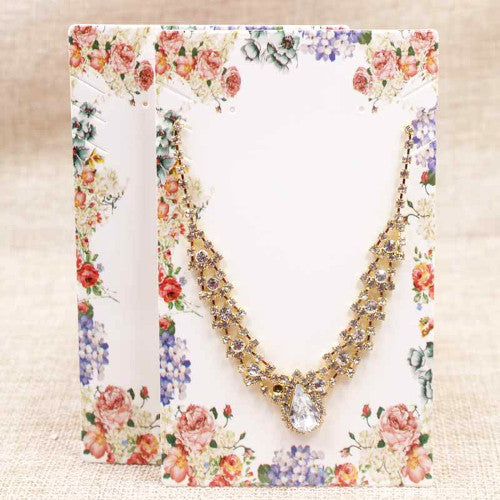 Display Cards, Square, Floral, Pink, Purple, 63.5x51mm - BEADED CREATIONS