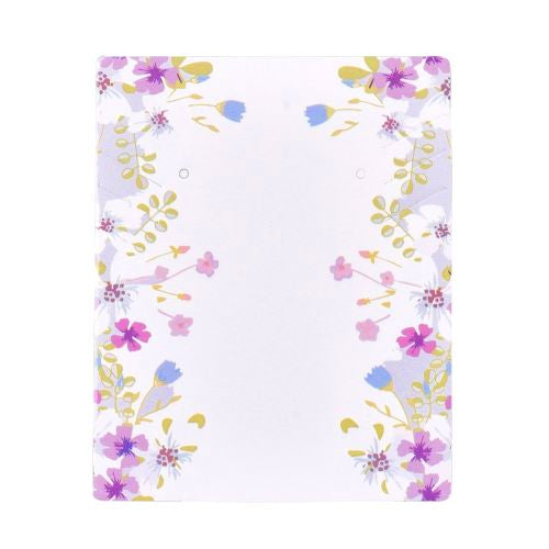 Display Cards, Square, Floral, Purple, Blue, 63.5x51mm - BEADED CREATIONS