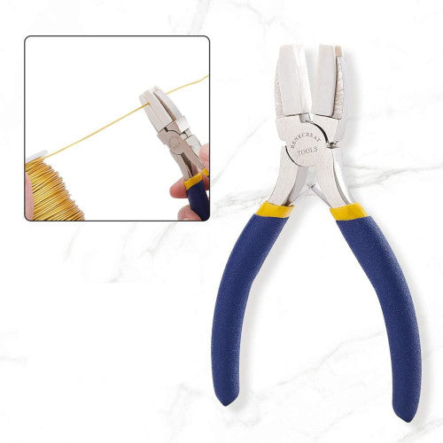 Double Nylon Jaw Pliers, With Adhesive Jaws, Carbon Steel, Blue, 14cm - BEADED CREATIONS