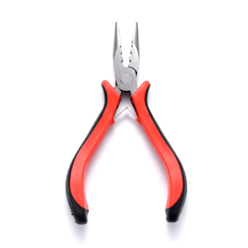 Dual Crimping Pliers, Carbon Steel, Rubber, Red, Black, 13cm - BEADED CREATIONS