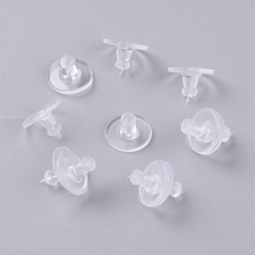 10 X 6 Mm , Gold Color Earring Backs ,silicone Clear Earring Backs 