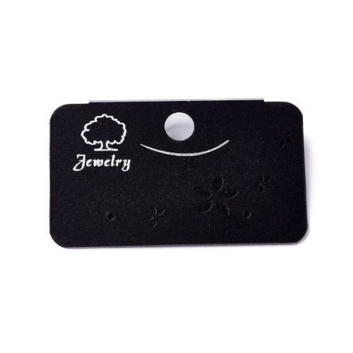 Earring Display Cards, Rectangle, Black, Embossed, 31x52mm - BEADED CREATIONS