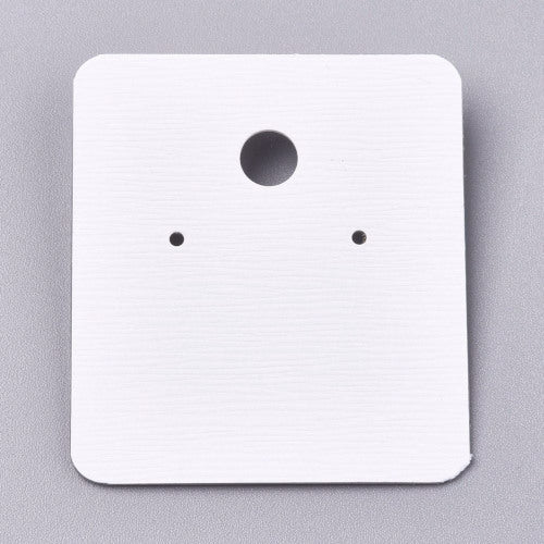 Earring Display Cards, Rectangle, White, 45.5x40mm - BEADED CREATIONS