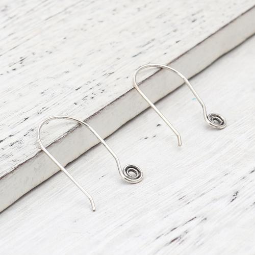 Earring Hooks, Alloy, Spiral, Antique Silver, Alloy, 28mm - BEADED CREATIONS