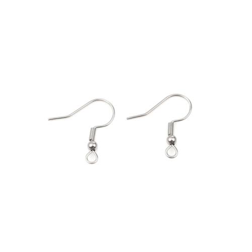 Earring Hooks, Stainless Steel, Ball And Coil, Silver, 21mm - BEADED CREATIONS