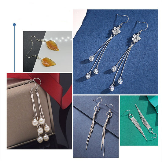 Earring Hooks, Stainless Steel, Flat, Silver, 14mm - BEADED CREATIONS