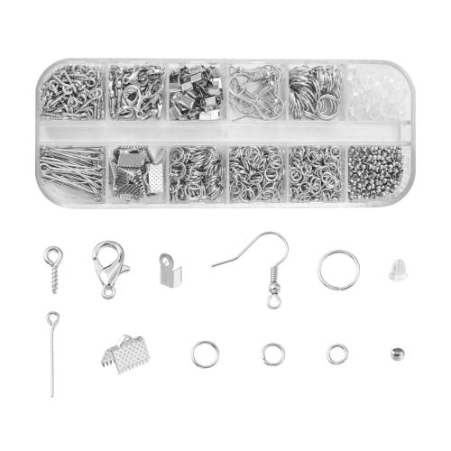 Earring Making Kit, With Findings, Silver, 986Pcs - BEADED CREATIONS