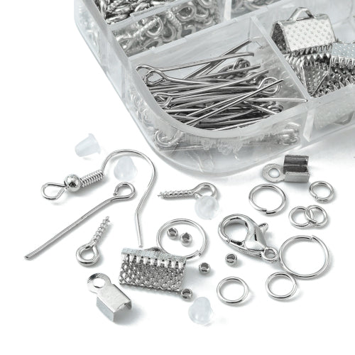 Earring Making Kit, With Findings, Silver, 986Pcs - BEADED CREATIONS