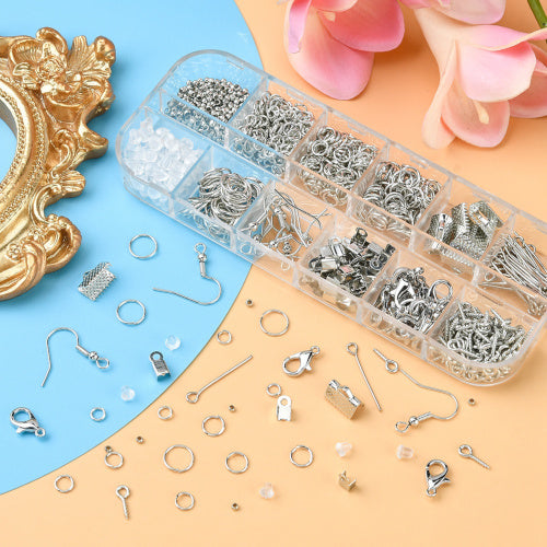 Earring Making Kit, With Findings, Silver, 986Pcs - BEADED CREATIONS