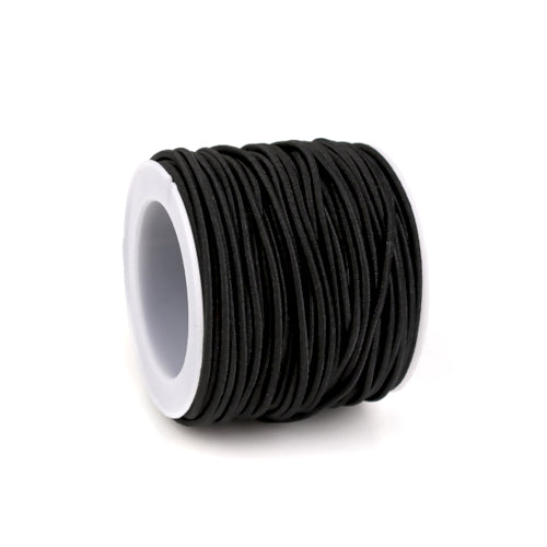 Elastic Cord, Round, Black, 1.5mm - BEADED CREATIONS