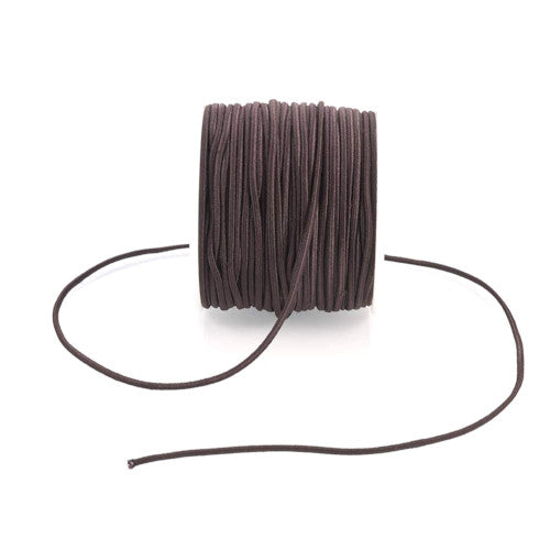 Elastic Cord, Round, Brown, 1mm - BEADED CREATIONS