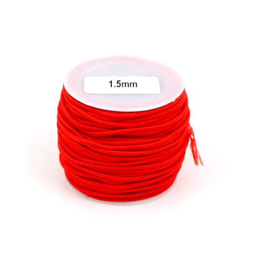 Elastic Cord, Round, Red, 1.5mm - BEADED CREATIONS