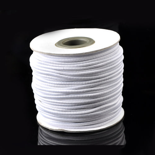 Elastic Cord, Round, White, 2mm - BEADED CREATIONS