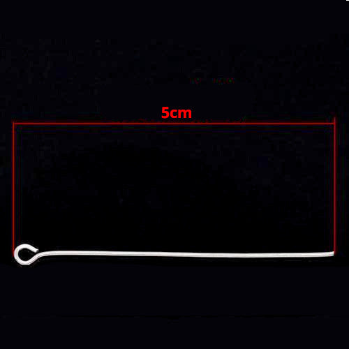 Eye Pins, Alloy, Silver Plated, 21 Gauge, 50mm - BEADED CREATIONS