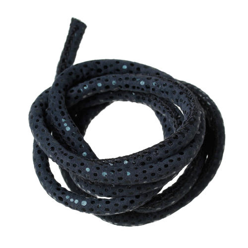 Fabric Cord, Embellished, Round, Ink Blue, 6mm - BEADED CREATIONS