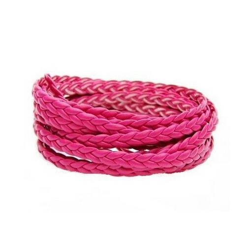 Faux Leather Cord, Flat, Braided, Bracelet Cord, Camellia, 5mm - BEADED CREATIONS