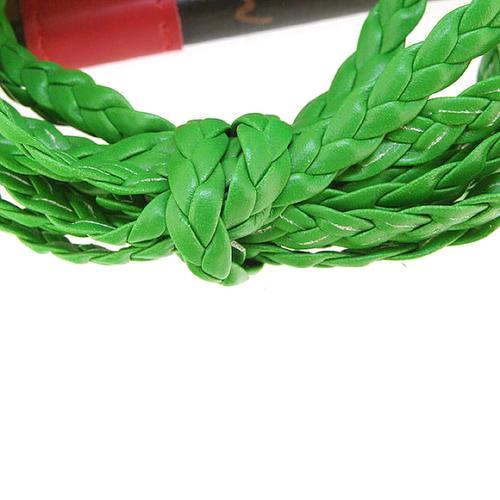 Faux Leather Cord, Flat, Braided, Bracelet Cord, Green, 5mm - BEADED CREATIONS