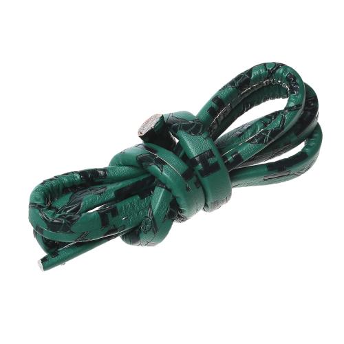 Faux Leather Cord, Flat, Dark Green, Black Embossed, 11mm - BEADED CREATIONS