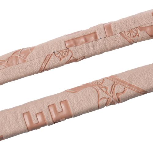 Faux Leather Cord, Flat, Pink Embossed, 11mm - BEADED CREATIONS