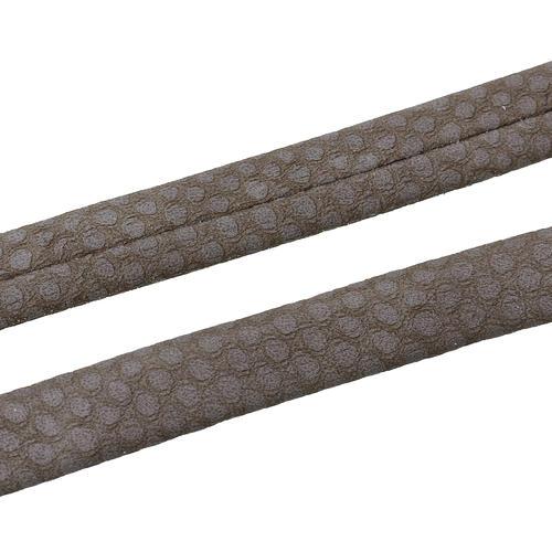 Faux Leather Cord, Flat, Textured, Brown, 11mm - BEADED CREATIONS