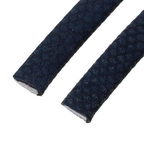 Faux Leather Cord, Flat, Textured, Ink Blue, 11mm - BEADED CREATIONS