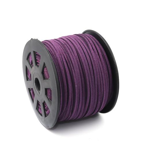Faux Suede Cord, Microfiber, Flat, Dark Purple, 2mm - BEADED CREATIONS