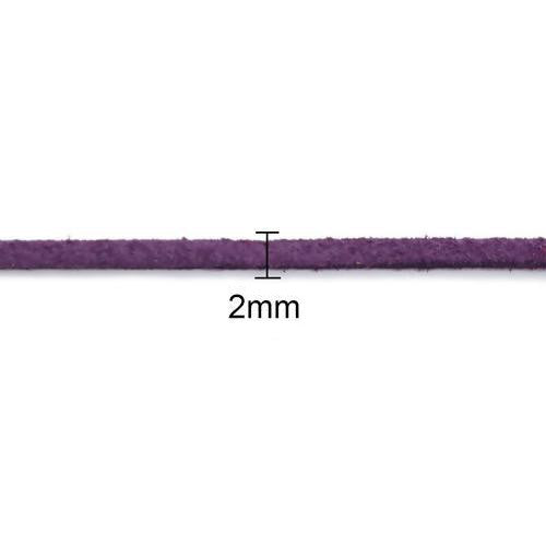 Faux Suede Cord, Microfiber, Flat, Dark Purple, 2mm - BEADED CREATIONS