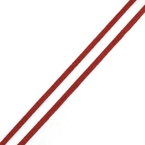 Faux Suede Cord, Microfiber, Flat, Dark Red, 2mm - BEADED CREATIONS