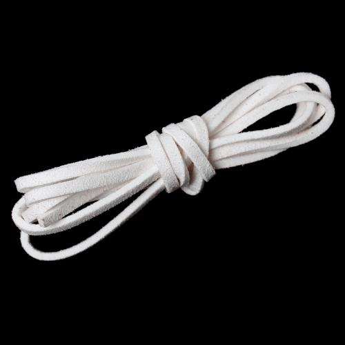 Faux Suede Cord, Microfiber, Flat, White, 3mm - BEADED CREATIONS