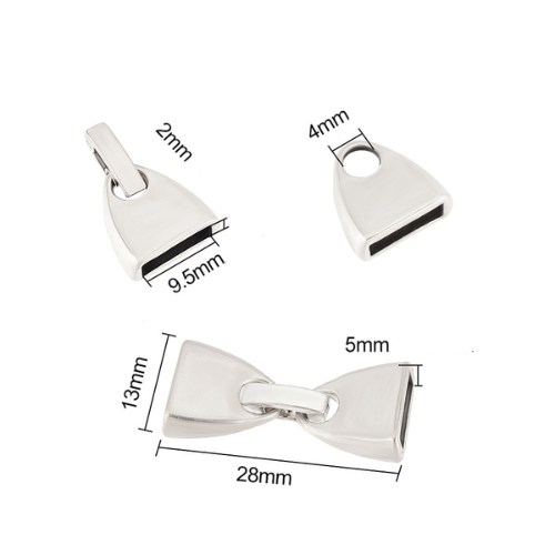 Fold-Over Clasps, Glue-In, Antique Silver, Alloy, 28mm - BEADED CREATIONS