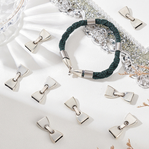 Fold-Over Clasps, Glue-In, Antique Silver, Alloy, 28mm - BEADED CREATIONS