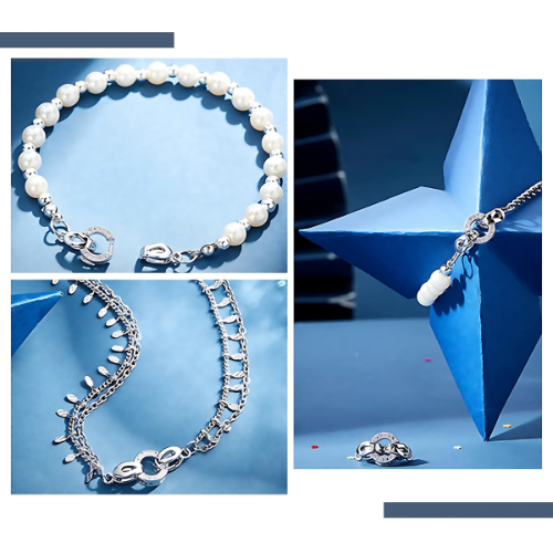 Fold-Over Clasps, Oval, Micro Pave, Platinum Plated, Brass, 25.5mm - BEADED CREATIONS