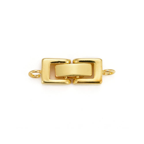 Fold-Over Clasps, Rectangle, Gold Plated, Brass, 22-24mm - BEADED CREATIONS