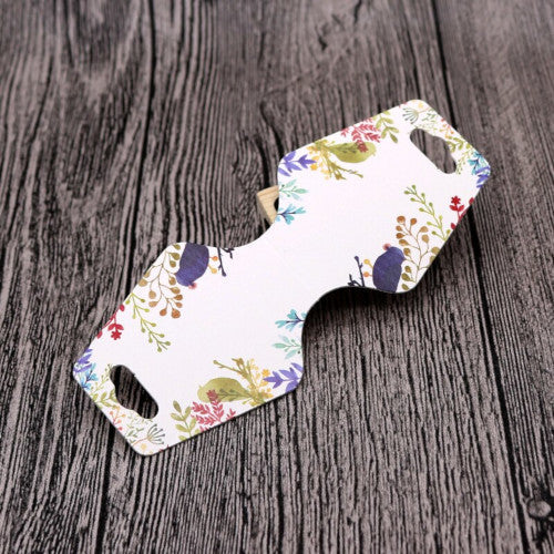 Fold Over, Display Cards, Birds, Leaves, White, Multicolor, 108mm - BEADED CREATIONS