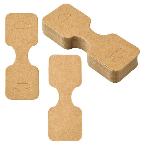 Fold Over, Display Cards, Kraft Paper, Dark Beige, 90x30.4mm - BEADED CREATIONS