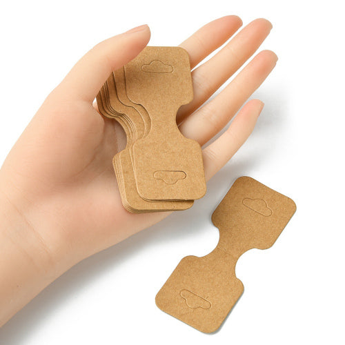 Fold Over, Display Cards, Kraft Paper, Dark Beige, 90x30.4mm - BEADED CREATIONS