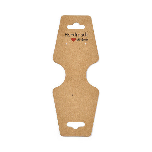 Fold Over, Display Cards, Self-Adhesive, With Words, Dark Beige, 120mm - BEADED CREATIONS