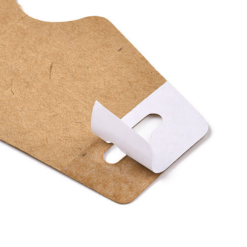 Fold Over, Display Cards, Self-Adhesive, With Words, Dark Beige, 120mm - BEADED CREATIONS