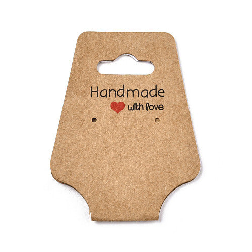 Fold Over, Display Cards, Self-Adhesive, With Words, Dark Beige, 120mm - BEADED CREATIONS