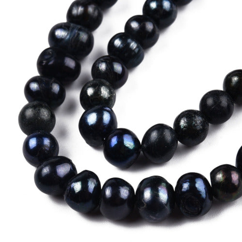 Freshwater Pearl Beads, Natural, Cultured, Potato, (Dyed) Black, 7-8mm - BEADED CREATIONS