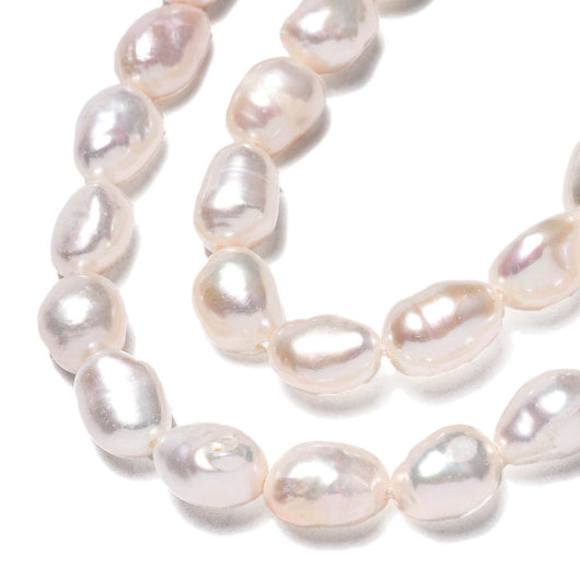 Freshwater Pearl Beads, Baroque, Polished, White, 7mm - BEADED CREATIONS